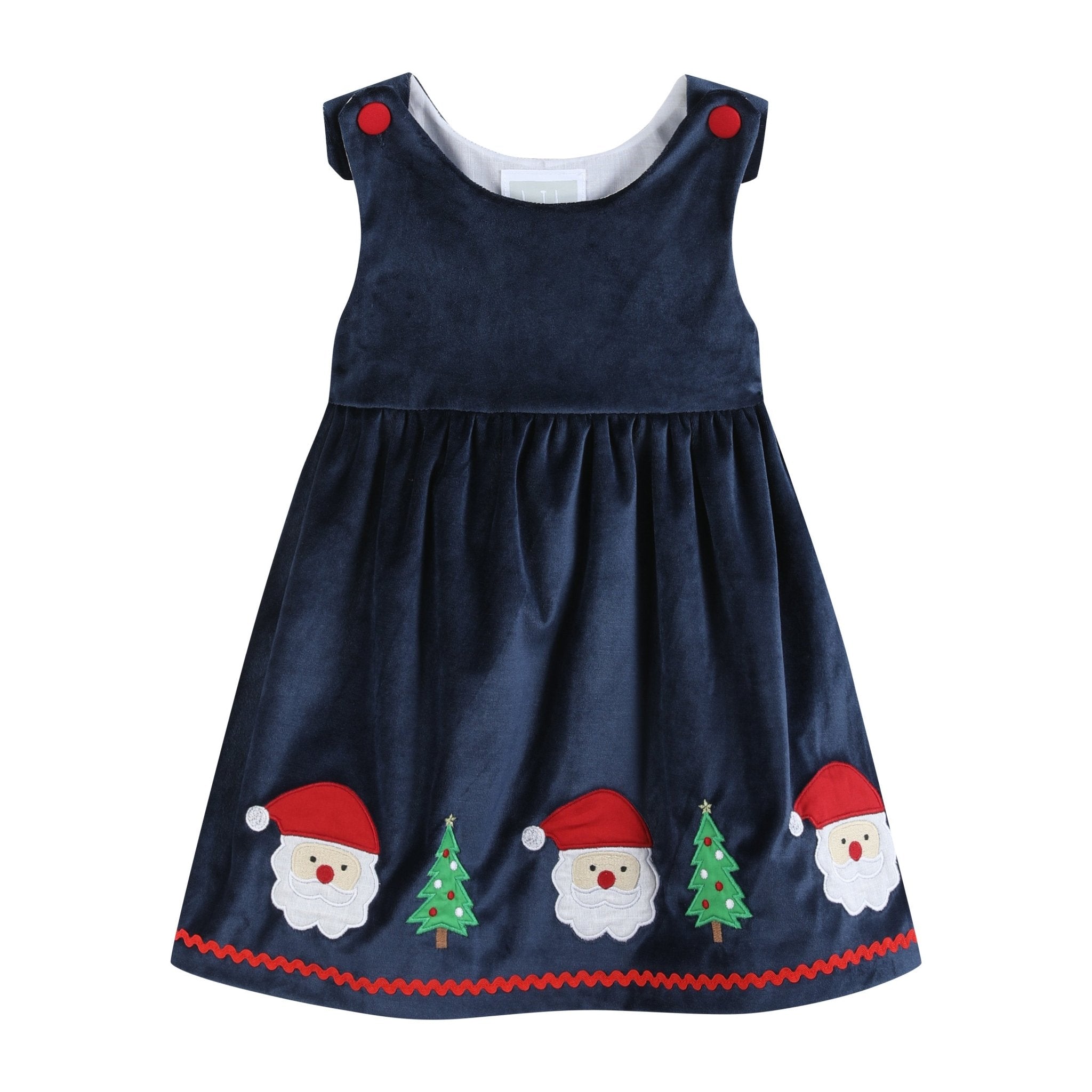 Navy Blue Velvet Santa Christmas Jumper Dress – Lil Cactus