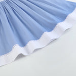 Periwinkle Blue Crosses Smocked Bishop Dress - Lil Cactus