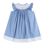 Periwinkle Blue Crosses Smocked Bishop Dress - Lil Cactus