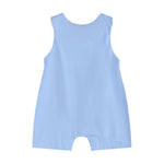 Periwinkle Blue Crosses Smocked Shortalls - Lil Cactus