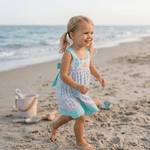 Pink and Aqua Seashell Smocked Sundress - Lil Cactus