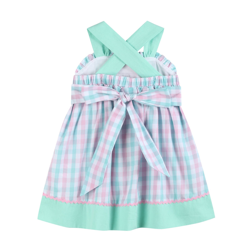 Pink and Aqua Seashell Smocked Sundress - Lil Cactus