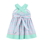 Pink and Aqua Seashell Smocked Sundress - Lil Cactus