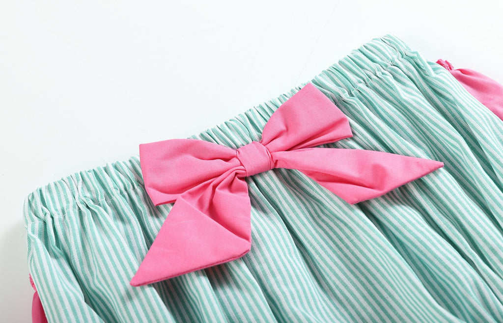 Pink and Green Watermelon Top and Ruffle Bloomer Set - Lil Cactus
