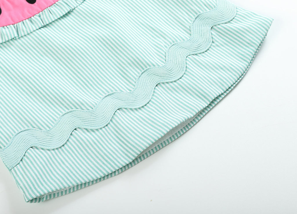Pink and Green Watermelon Top and Ruffle Bloomer Set - Lil Cactus
