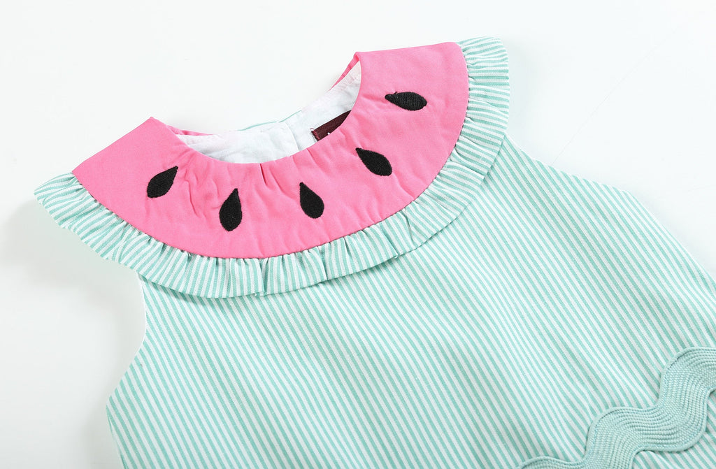 Pink and Green Watermelon Top and Ruffle Bloomer Set - Lil Cactus