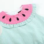 Pink and Green Watermelon Top and Ruffle Bloomer Set - Lil Cactus