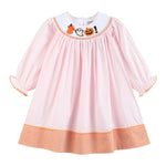 Pink and Orange Gingham Boo Smocked Bishop Dress - Lil Cactus