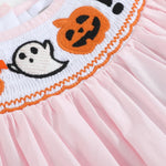Pink and Orange Gingham Boo Smocked Bishop Dress - Lil Cactus