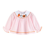 Pink and Orange Gingham Boo Smocked Dress and Bloomer Set - Lil Cactus