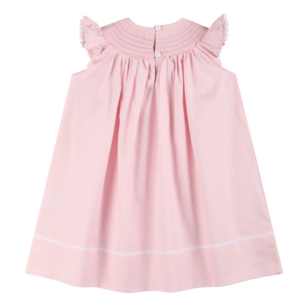 Pink and White Bows Smocked Bishop Dress - Lil Cactus