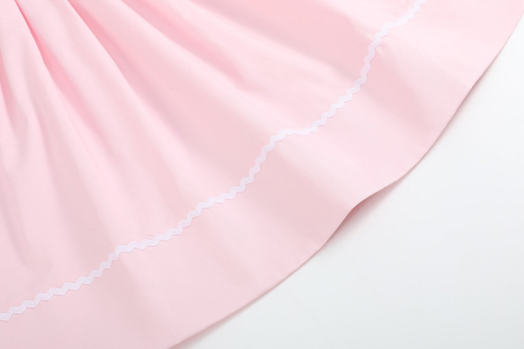 Pink and White Bows Smocked Bishop Dress - Lil Cactus