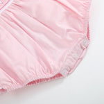 Pink and White bows Smocked Ruffle Romper - Lil Cactus