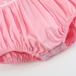 Pink and White Flower Smocked Ruffle Romper - Lil Cactus