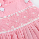 Pink and White Flower Smocked Ruffle Romper - Lil Cactus