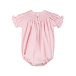 Pink and White Smocked Bubble Romper - Lil Cactus