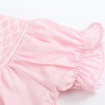 Pink and White Smocked Bubble Romper - Lil Cactus