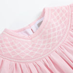 Pink and White Smocked Bubble Romper - Lil Cactus