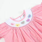 Pink Candy Heart Valentine's Smocked Bishop Dress - Lil Cactus