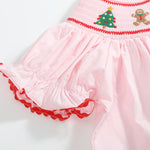 Pink Christmas Smocked Bishop Dress - Lil Cactus