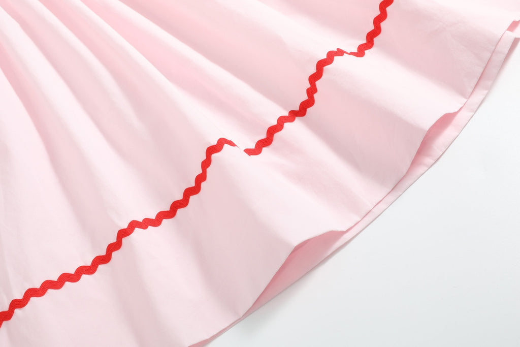 Pink Christmas Smocked Bishop Dress - Lil Cactus