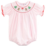 Pink Christmas Smocked Romper - Lil Cactus