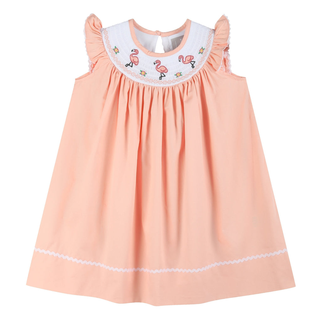 Pink Flamingo Smocked Bishop Dress - Lil Cactus