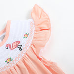 Pink Flamingo Smocked Flutter Romper - Lil Cactus