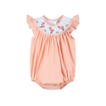 Pink Flamingo Smocked Flutter Romper - Lil Cactus