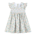 Pink Floral Print Smocked Flutter Dress - Lil Cactus