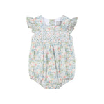 Pink Floral Print Smocked Futter Romper - Lil Cactus
