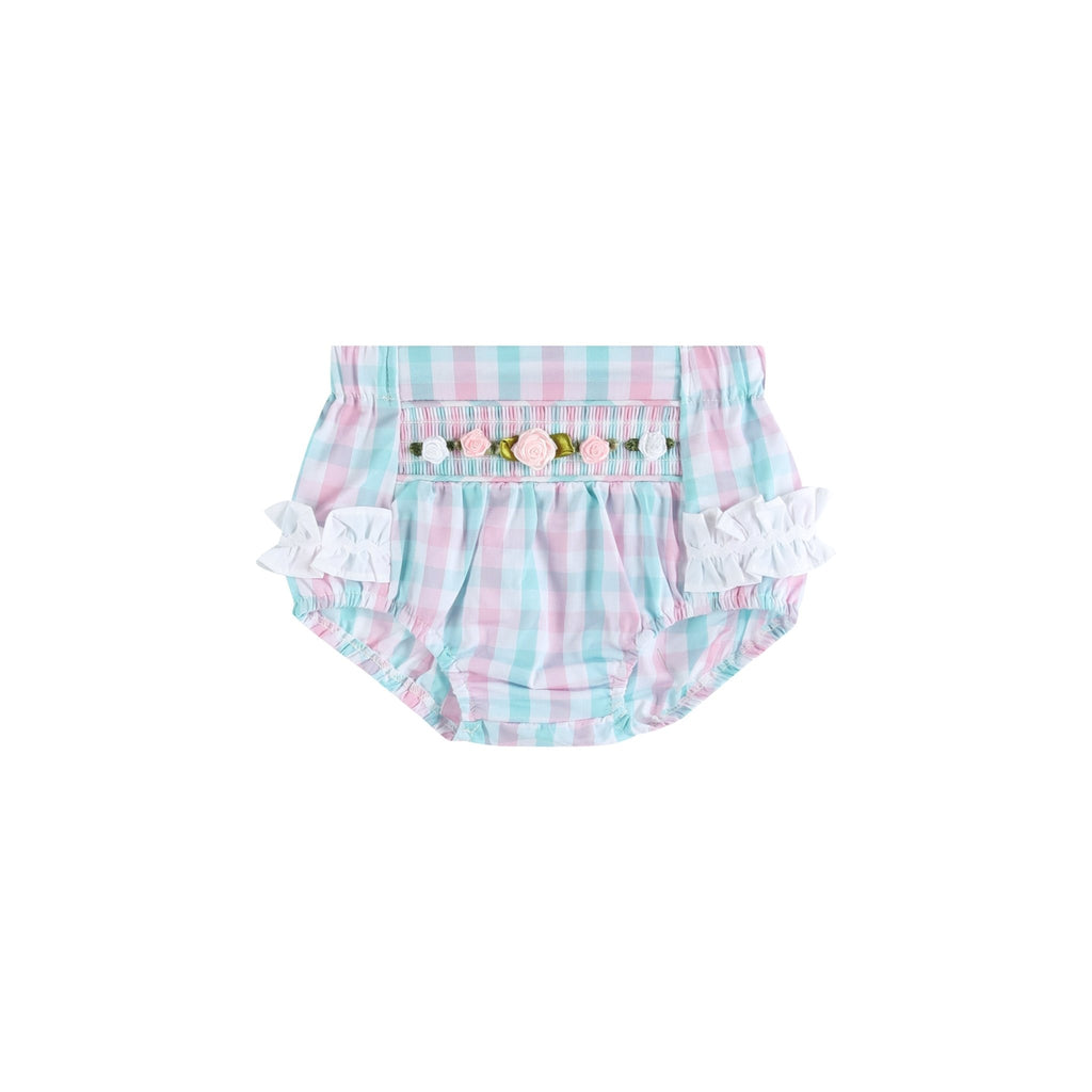 Pink Flower Smocked Bloomers - Lil Cactus