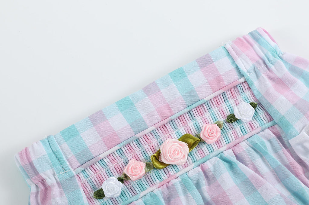 Pink Flower Smocked Bloomers - Lil Cactus