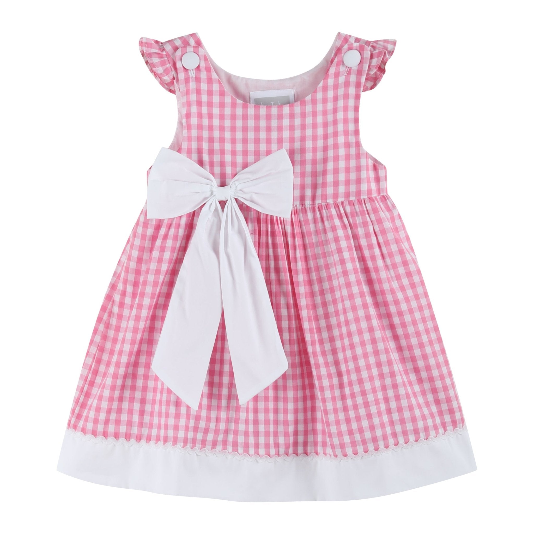 strapless open back dress Lil Cactus Baby Dress Ð Pink Gingham Bow Dress