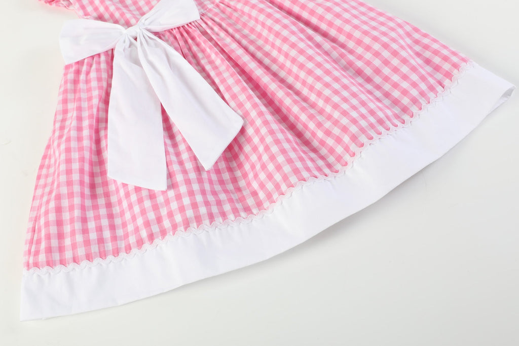 Pink Gingham Bow Dress - Lil Cactus