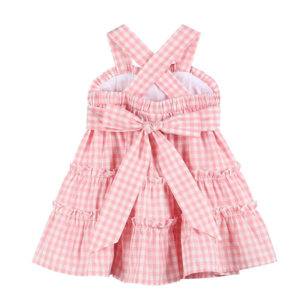Pink Gingham Check Layered Sundress - Lil Cactus