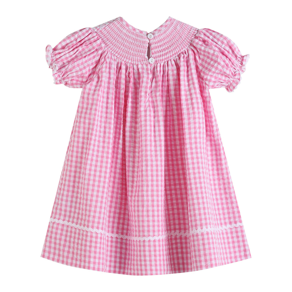 Pink Gingham Classic Smocked Bishop Dress - Lil Cactus
