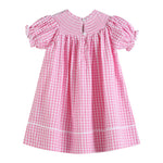 Pink Gingham Classic Smocked Bishop Dress - Lil Cactus