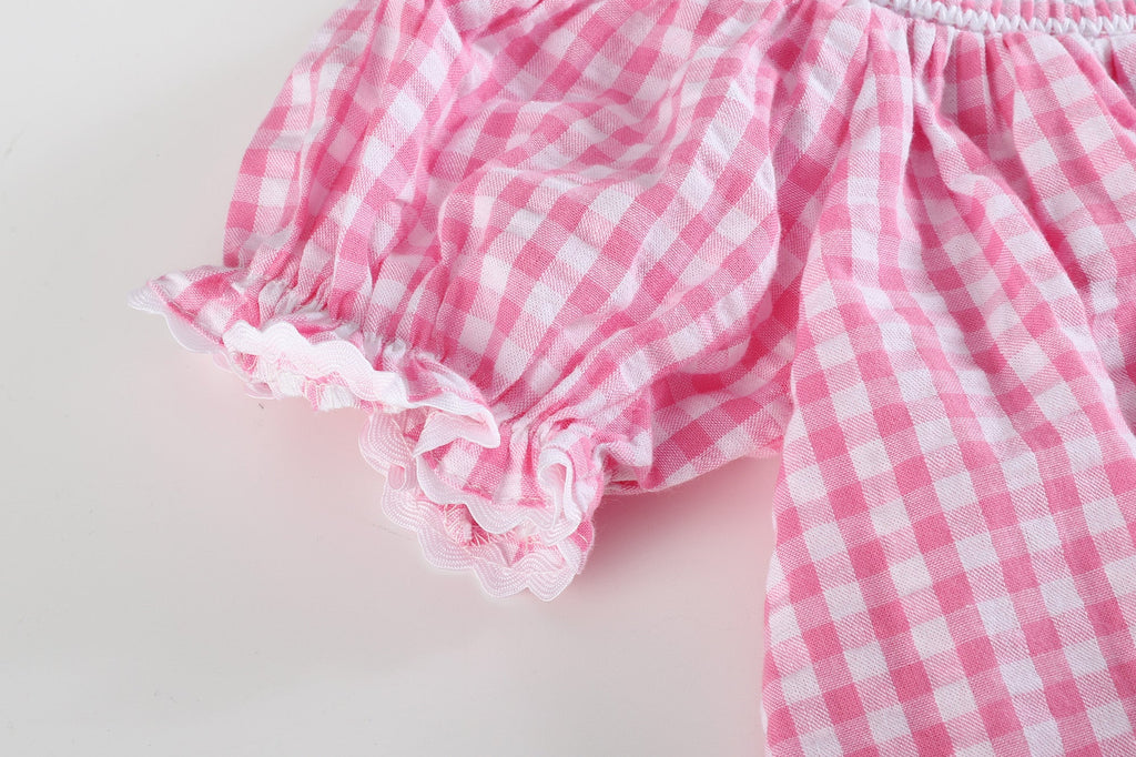 Pink Gingham Classic Smocked Bishop Dress - Lil Cactus