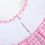 Pink Gingham Crawfish Smocked Bishop Dress - Lil Cactus