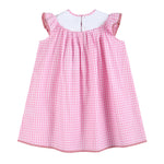 Pink Gingham Crawfish Smocked Bishop Dress - Lil Cactus