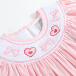 Pink Hearts & Bows Smocked Bishop Dress - Lil Cactus