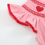 Pink Hearts Valentine Smocked Romper - Lil Cactus