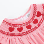 Pink Hearts Valentine Smocked Romper - Lil Cactus