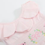 Pink Petal Collared Smocked Bubble Romper - Lil Cactus