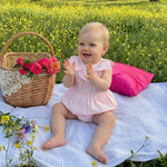 Pink Petal Collared Smocked Bubble Romper - Lil Cactus