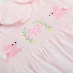 Pink Petal Collared Smocked Bubble Romper - Lil Cactus