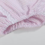 Pink Seersucker Easter Bunny Ruffle Romper - Lil Cactus