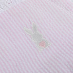 Pink Seersucker Easter Bunny Ruffle Romper - Lil Cactus