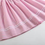 Pink Seersucker Running Bunnies Smocked Bishop Dress - Lil Cactus